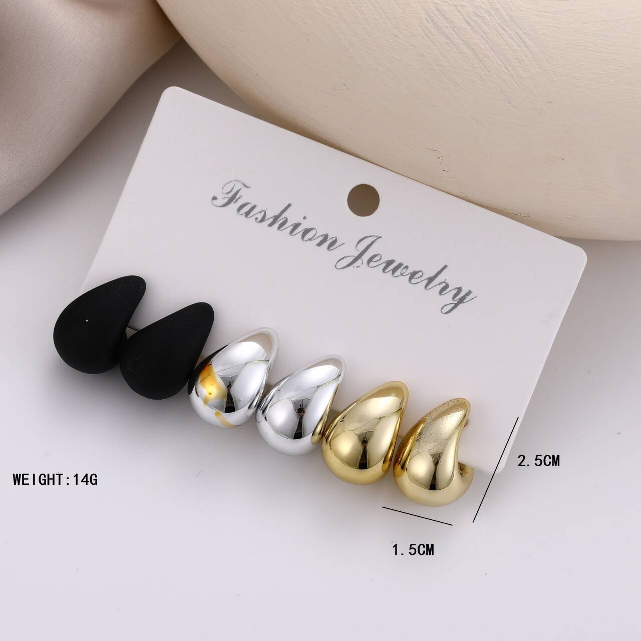 Mini Comma Waterdrop Earring Set