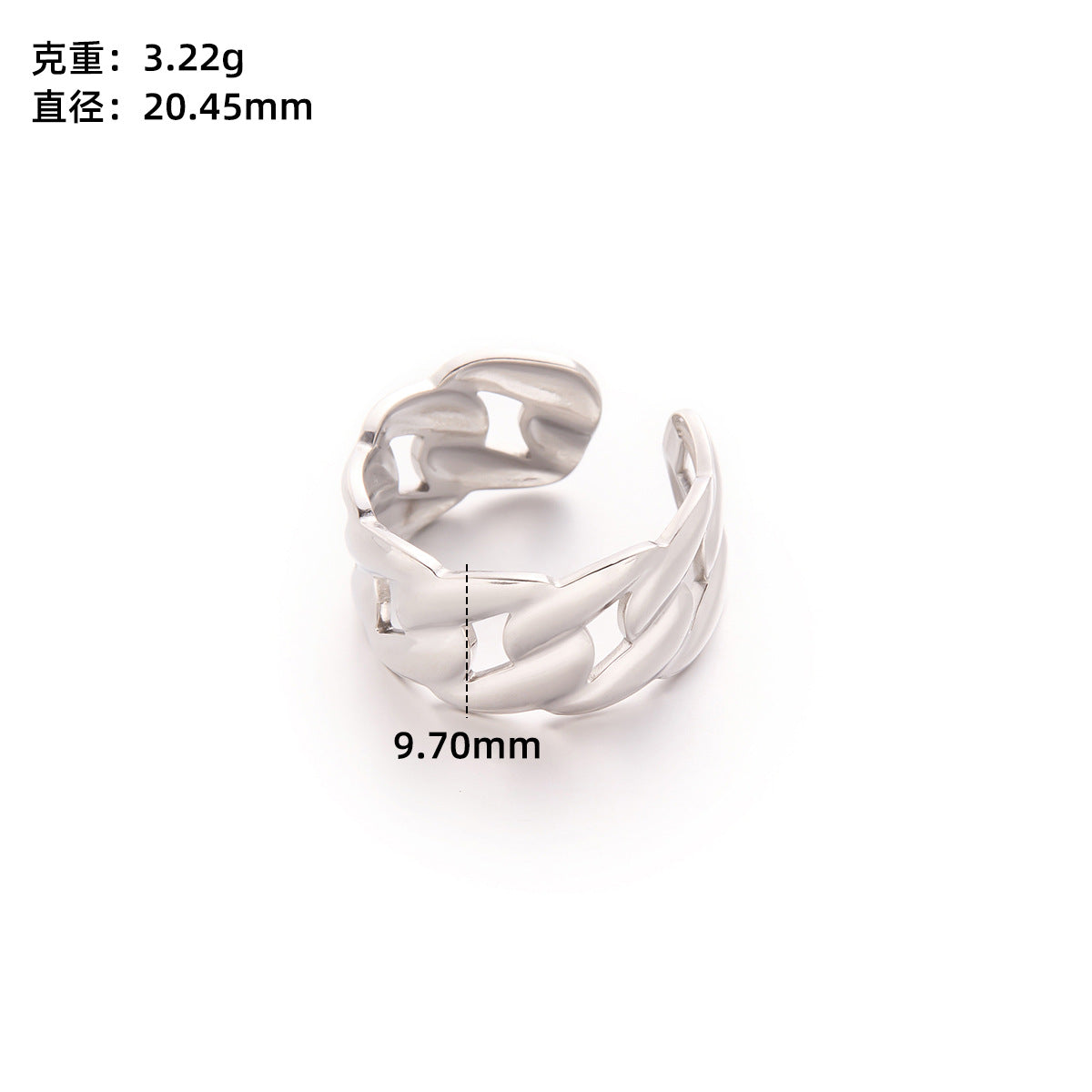 Retro Wide-Pleated Heart Titanium Steel Ring — 18K Gold Plated