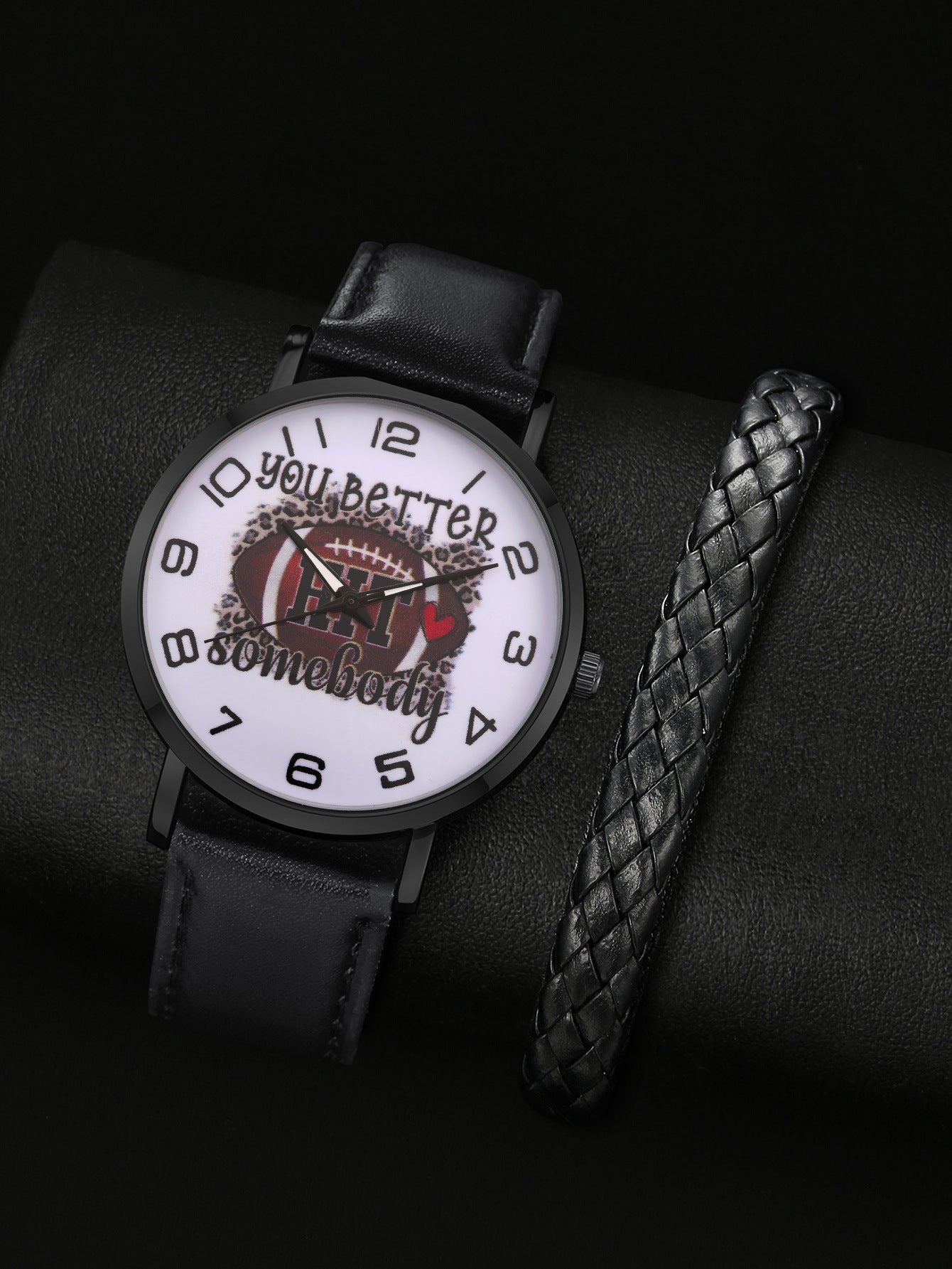 Men's Watch Braided Rope Bracelet Set