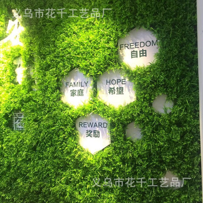 Artificial turf green wall flower wall