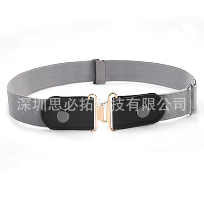 Braided leather button belt