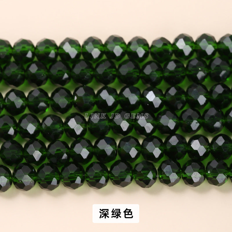 Colored crystal glass flat beads loose beads