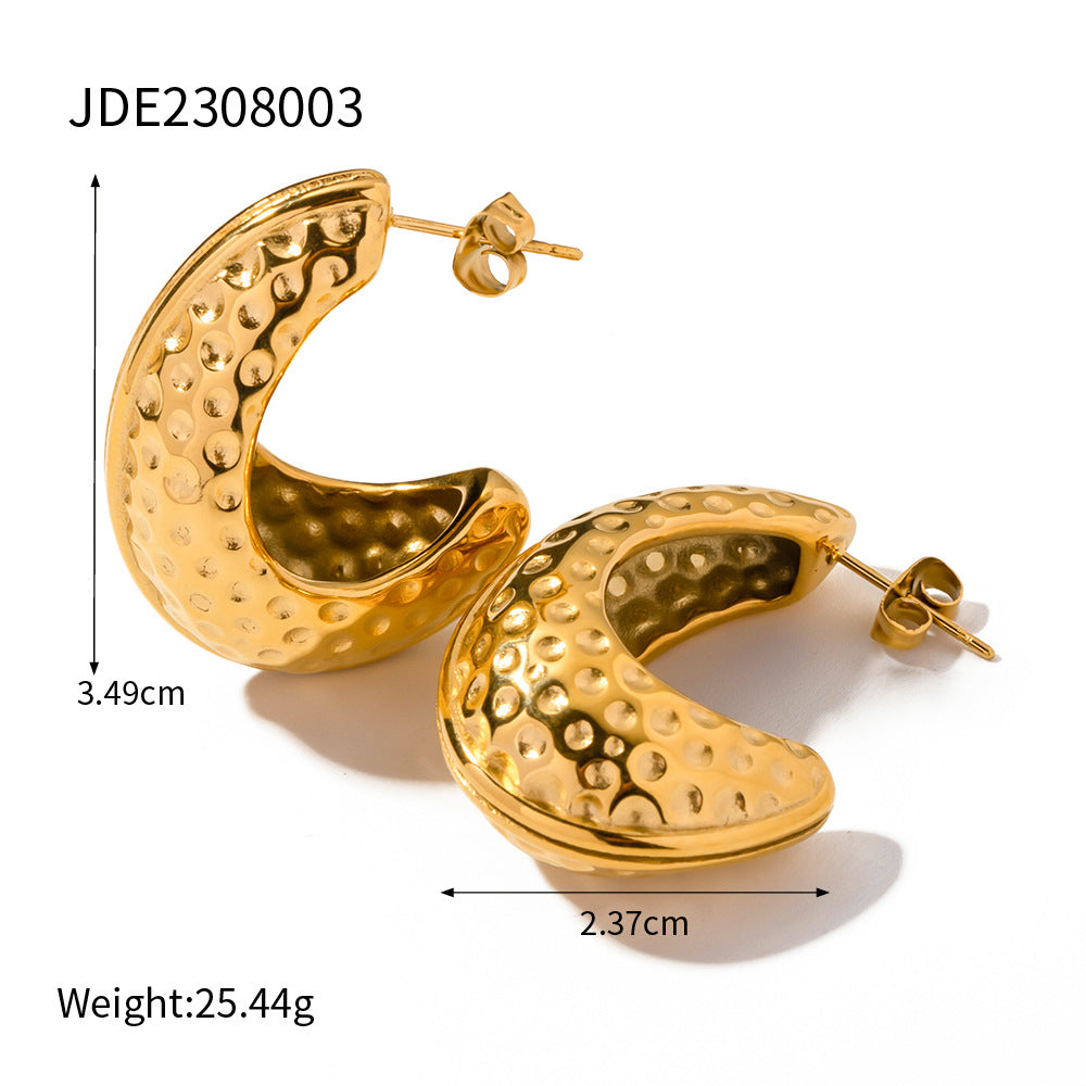 Temperament C-shaped hammer earrings