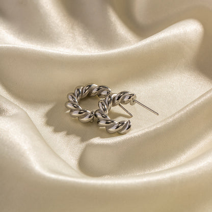 Twisted spiral hoop earrings