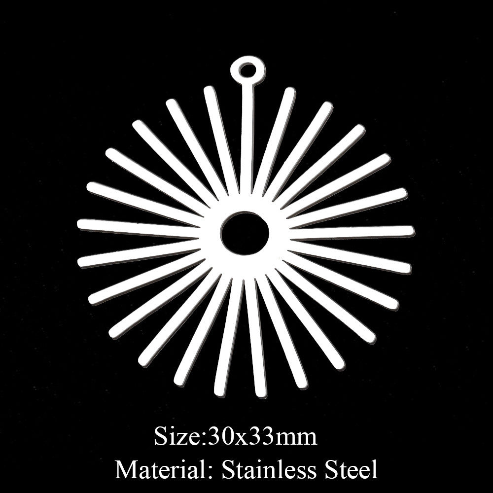 5 pcs/bag Fan-shaped flower geometric pendant