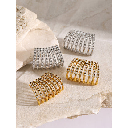 Diamond titanium steel earrings