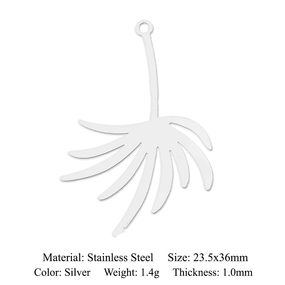 5 pcs/pack, mushroom flower titanium steel pendant.