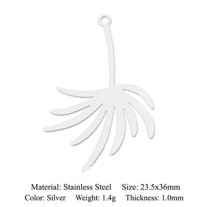 5 pcs/pack, mushroom flower titanium steel pendant.