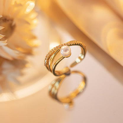 Real gold electroplated zircon ring.
