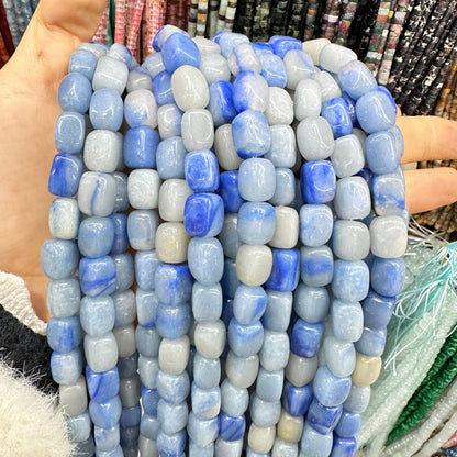 8*12mm natural stone lapis lazuli agate rounded square beads