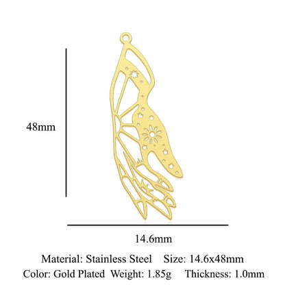 5 pcs/titanium steel magic witch broom necklace pendant