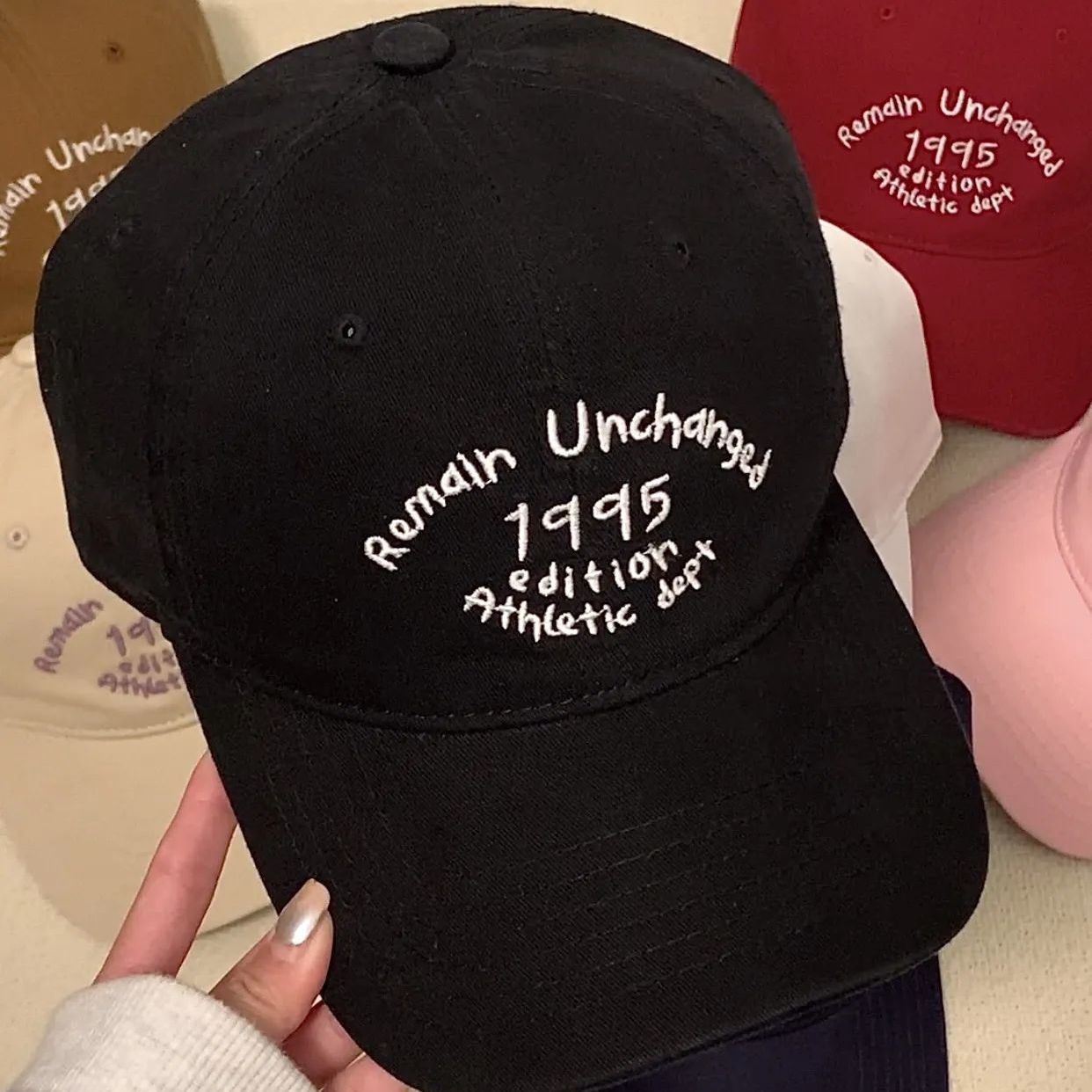 Embroidered Wide-Brim Baseball Cap