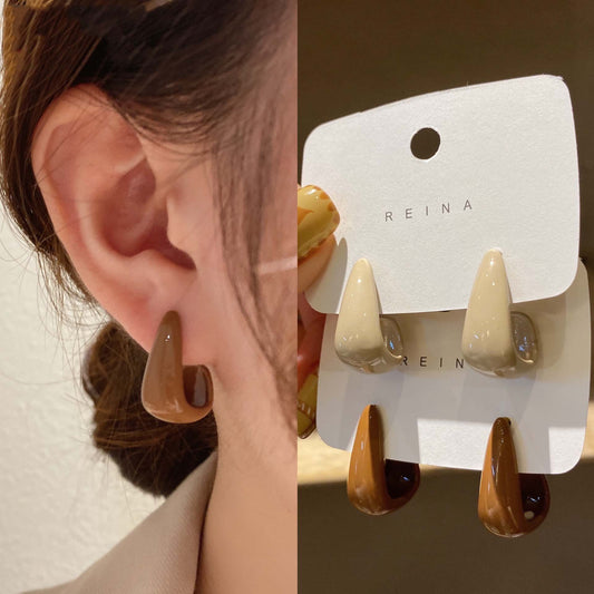 Pendientes franceses retro para mujer