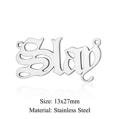 5 pcs/bag English alphabet titanium steel pendant
