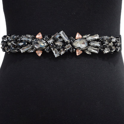Rhinestone elastic belt