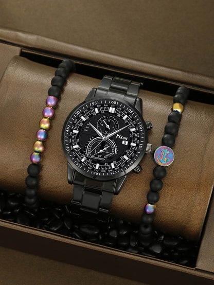 Alloy Watch Crown Beaded Turquoise Set