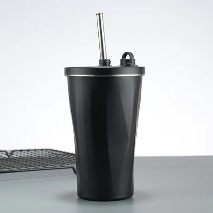 Gradient Diamond-Shaped Cola Cup with Straw