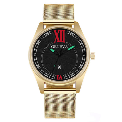 Quartz watch fashion mesh belt watch men