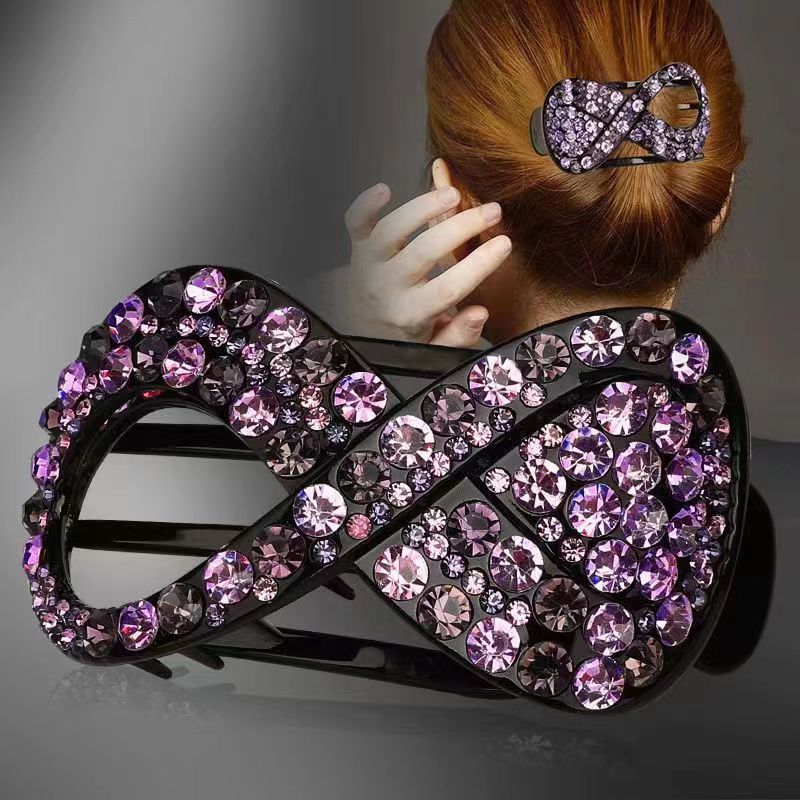 8 character rhinestone disc hairpin