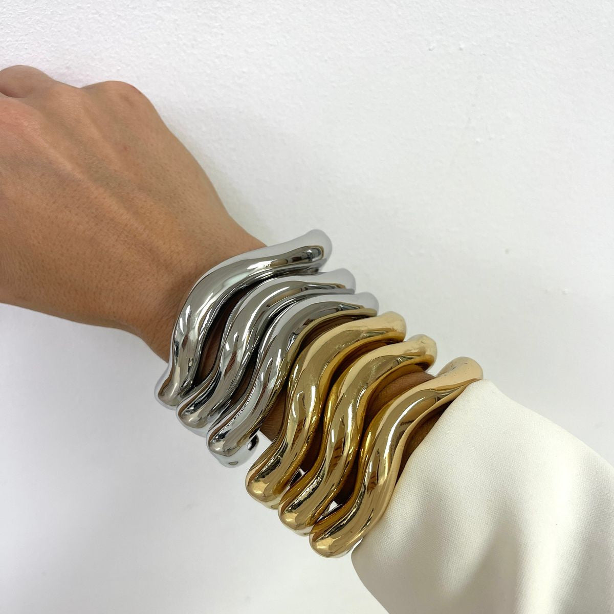 Irregular Open Bangle Bracelet