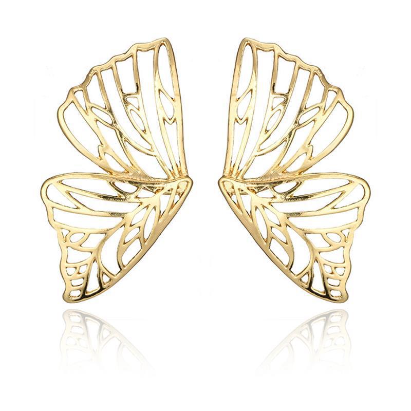 Pendientes de alas de mariposa huecas 