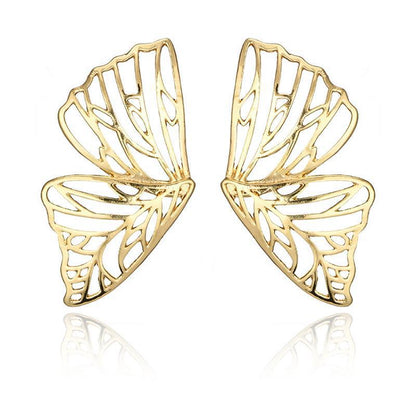 Pendientes de alas de mariposa huecas 