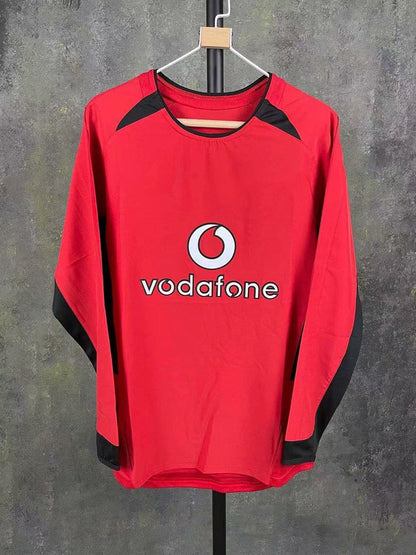 Camiseta retro de manga corta de los Red Devils Van Nistelrooy Beckham Ronaldo 02-04 