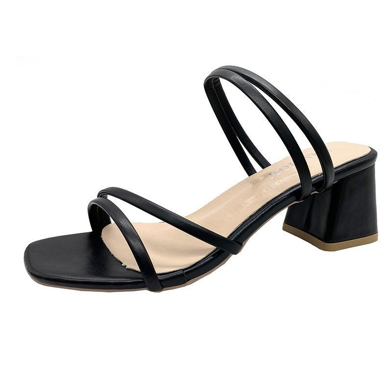 Black strappy sandals women