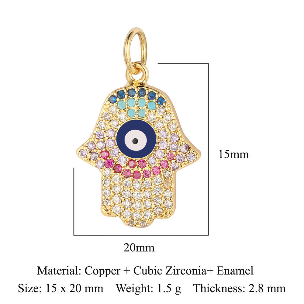 Bee Butterfly Dragonfly Copper Zircon Pendant Devil's Eye