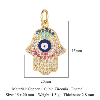 Bee Butterfly Dragonfly Copper Zircon Pendant Devil's Eye