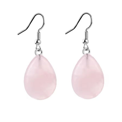 Brincos de aço inoxidável em forma de lágrima de cristal 