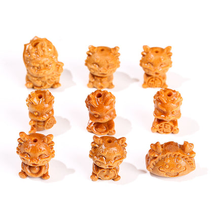 Barbie sandalwood carving lion head cat claw lotus pod accessories