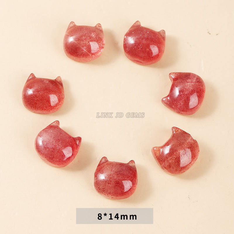 Gray Moonlight Pixiu Red Strawberry Crystal Pendant