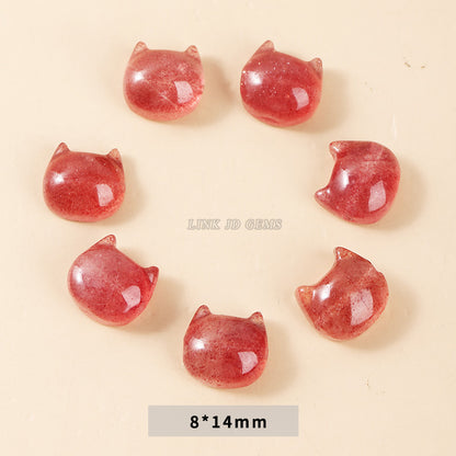 Gray Moonlight Pixiu Red Strawberry Crystal Pendant