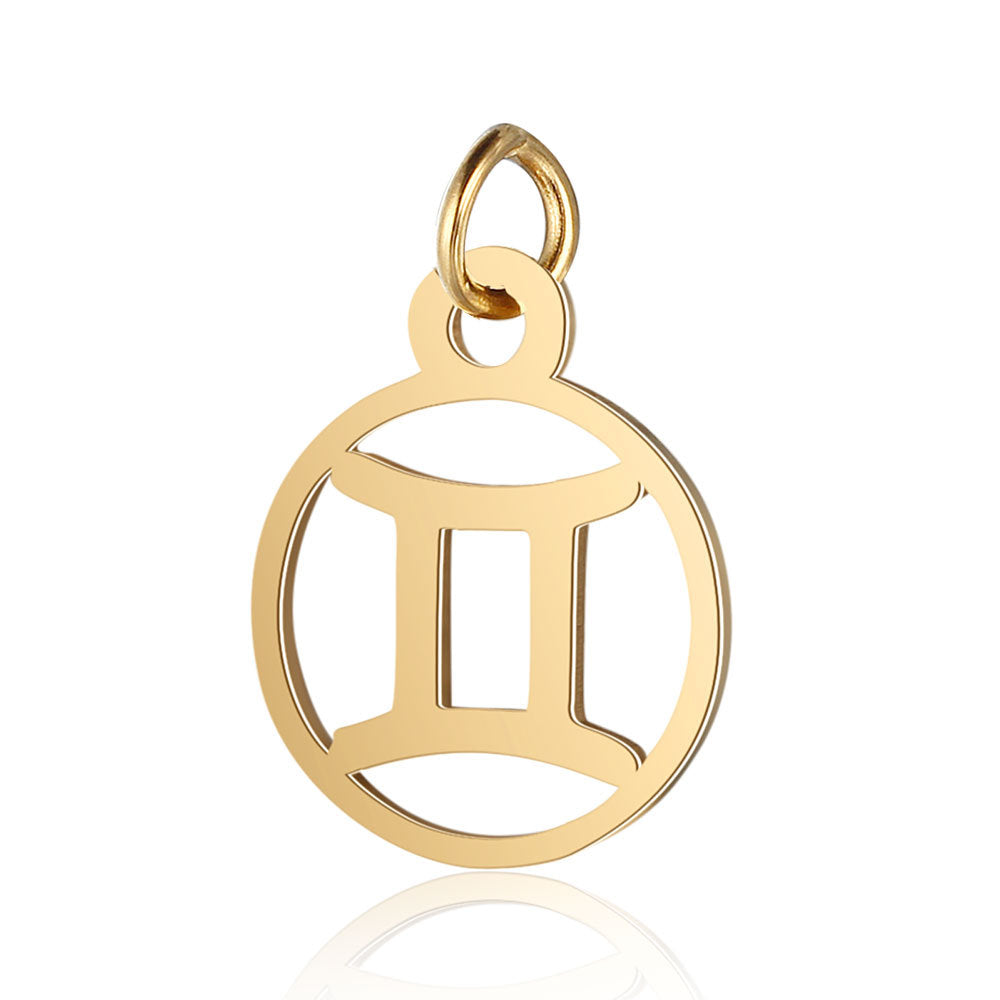 5 pcs/titanium steel hollow twelve constellation jewelry accessories