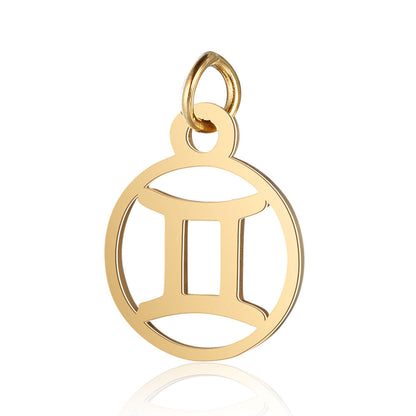 5 pcs/titanium steel hollow twelve constellation jewelry accessories