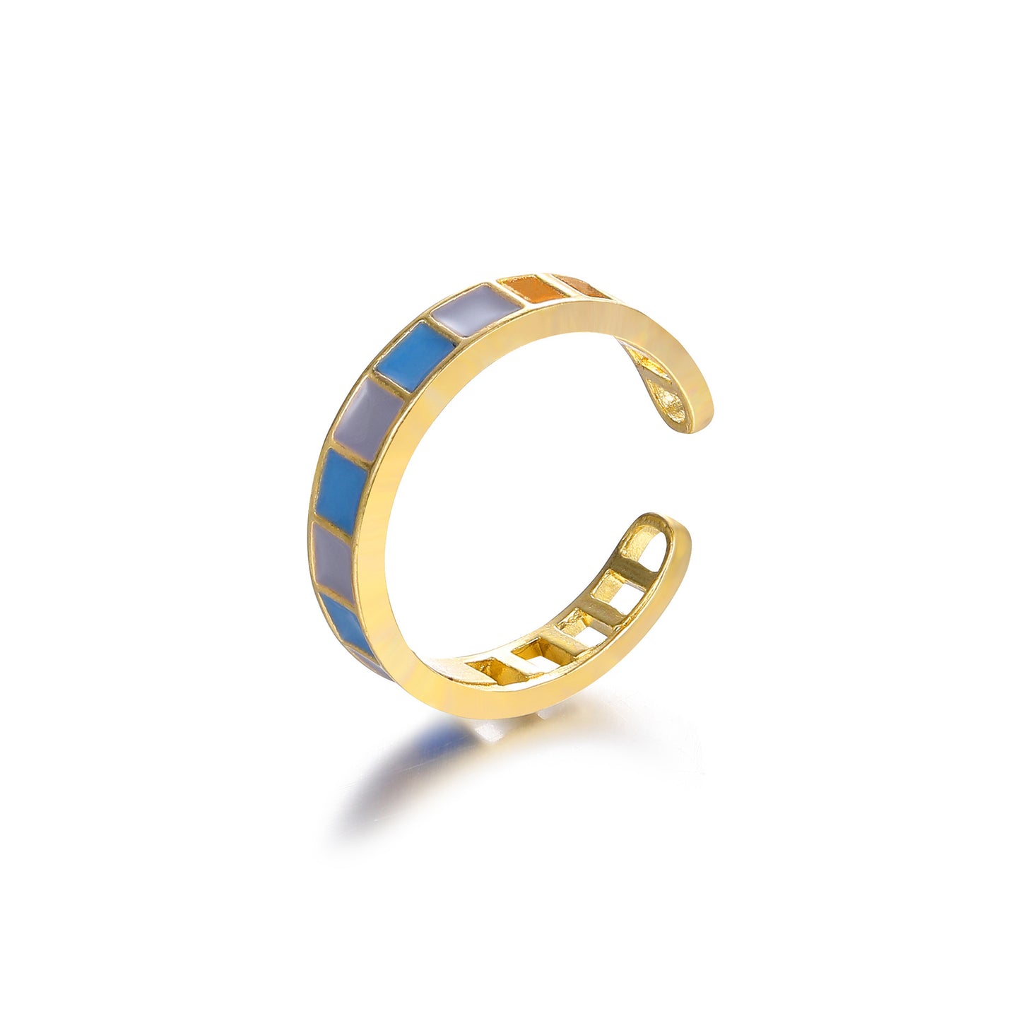 Adjustable Emerald Open Ring