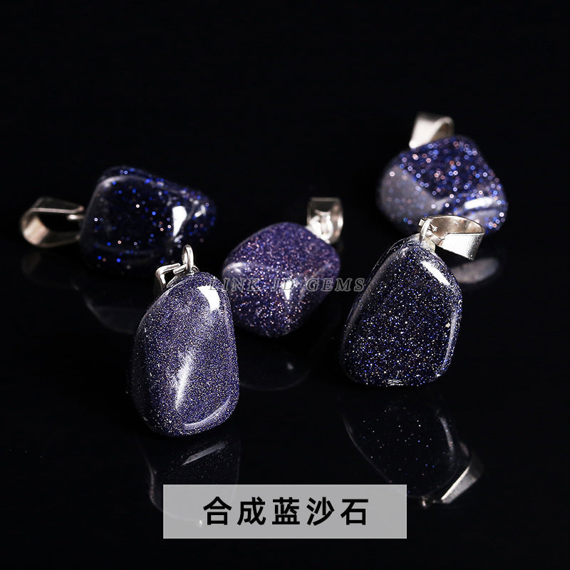 Amethyst rough stone square pendant.