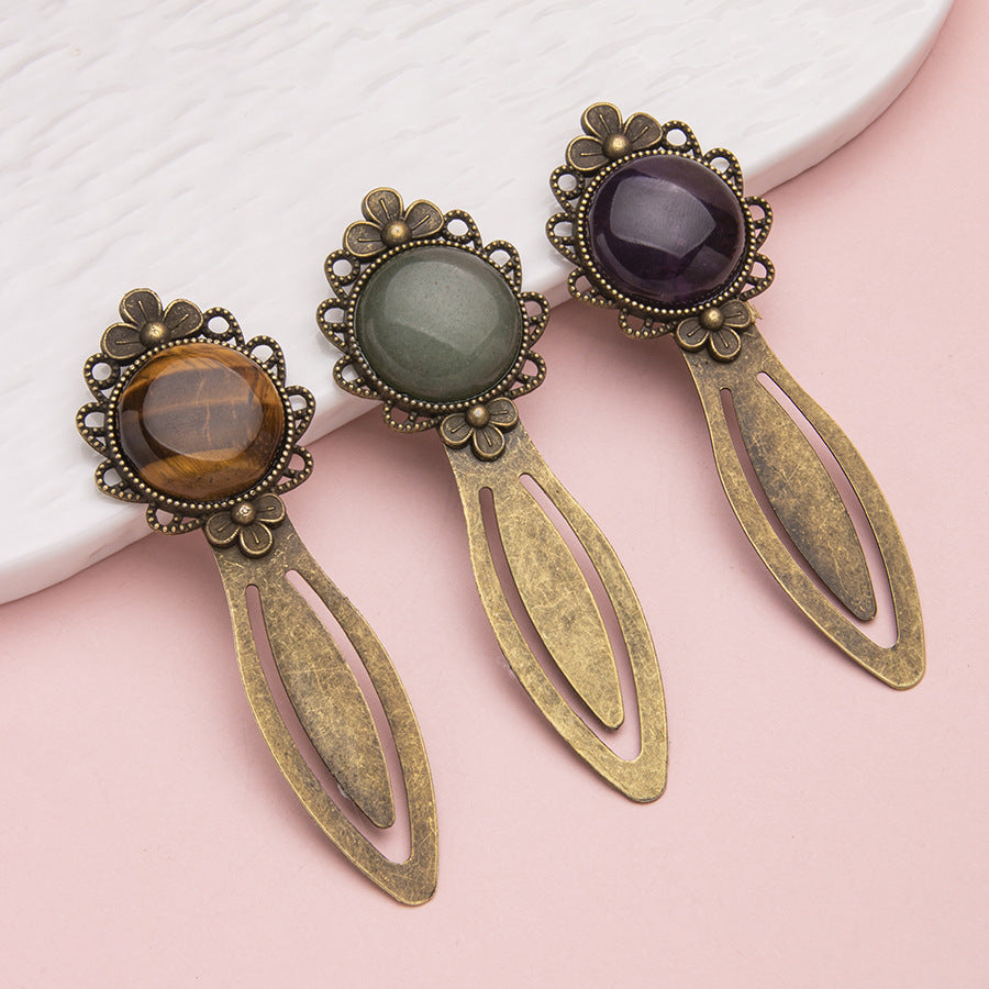 Crystal Retro Alloy Lace Bookmark Ruler