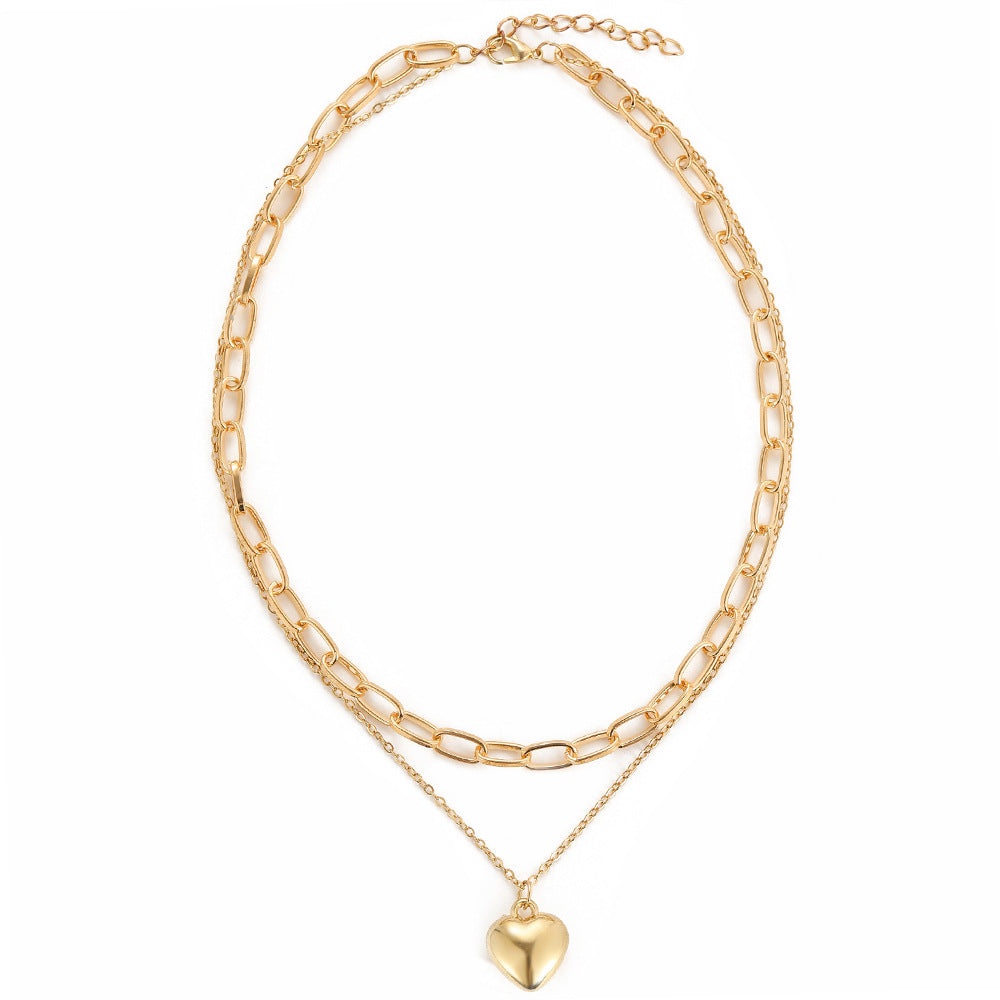 Collar con cadena con colgante de corazón 