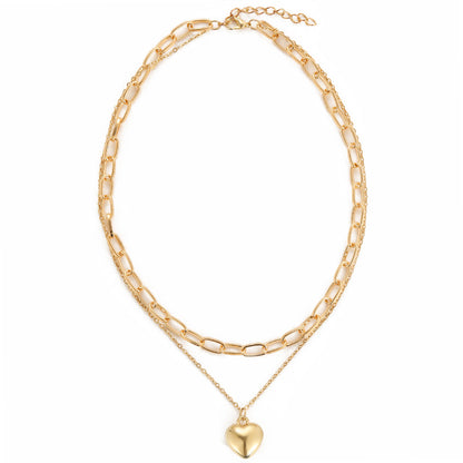 Collar con cadena con colgante de corazón 