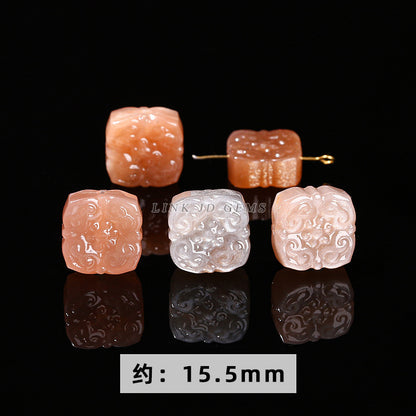 Orange moonstone carving sunstone