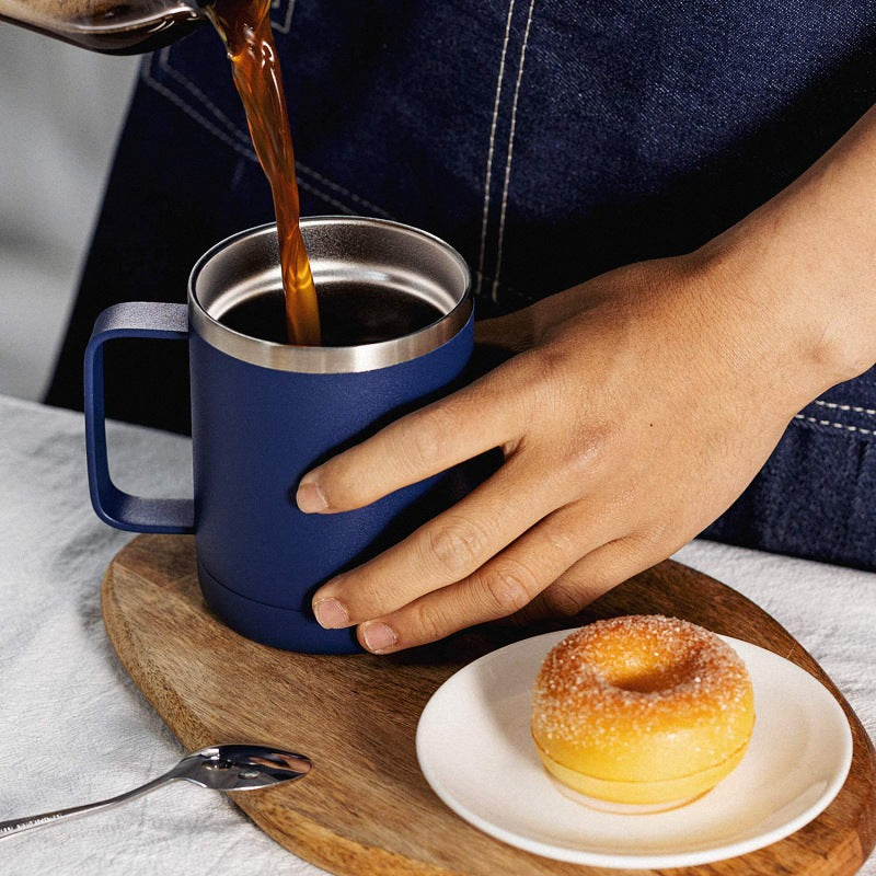 Stainless steel direct drinking handle cup
