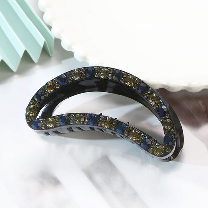 Personality Hair Clip with Rhinestone Flower Acrylic