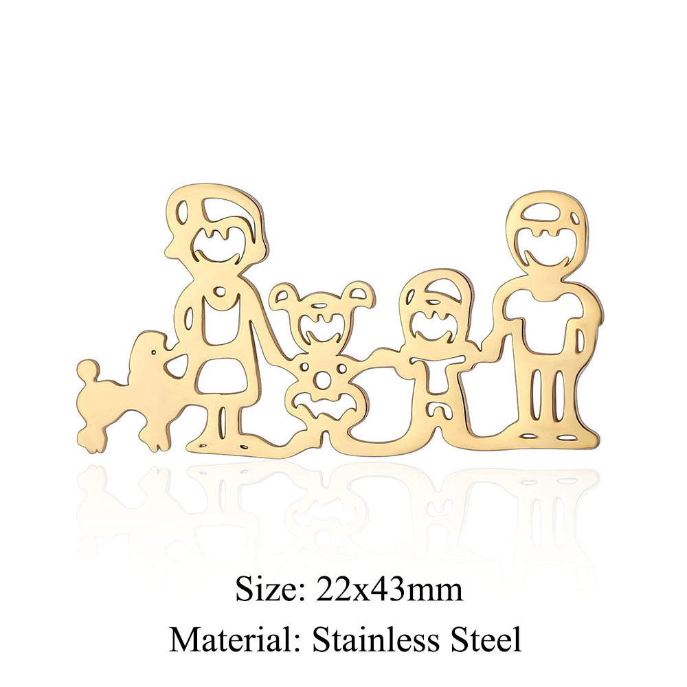 5 pcs/bag boys and girls titanium steel pendant love pendant