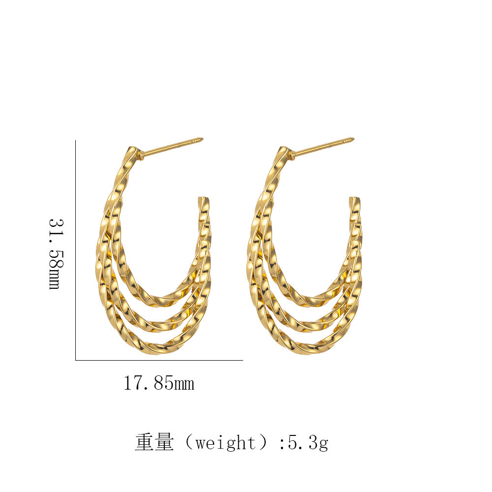 Women's 18K Gold Titanium Steel Geometric Hollow Spiral Bracelet