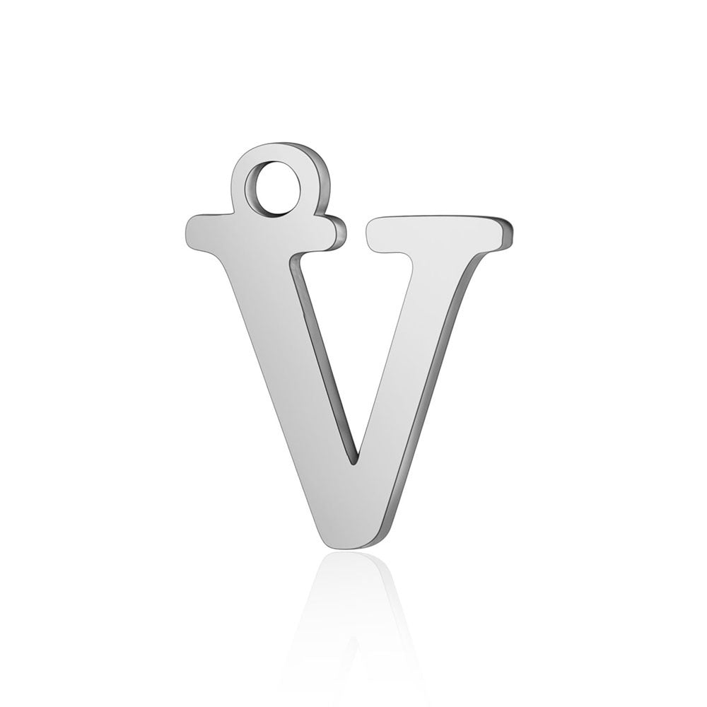 5 pcs/bag letter titanium steel pendant