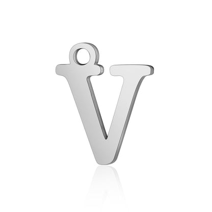 5 pcs/bag letter titanium steel pendant