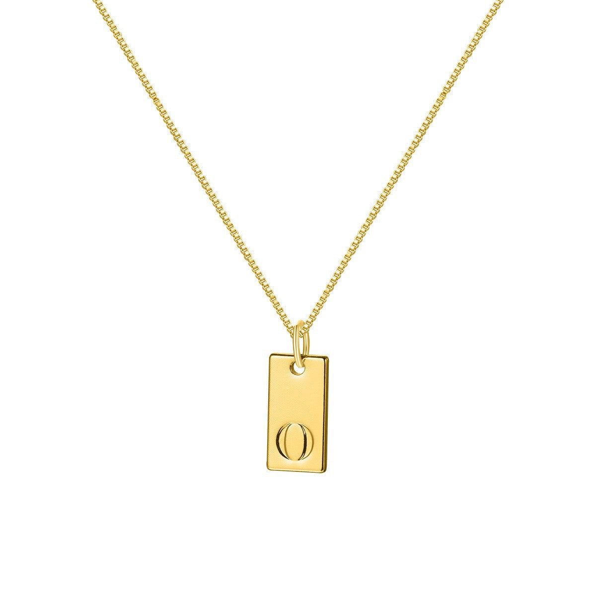 Box Chain Initial Necklace