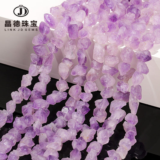 Amethyst flower irregular rough stone porous loose beads